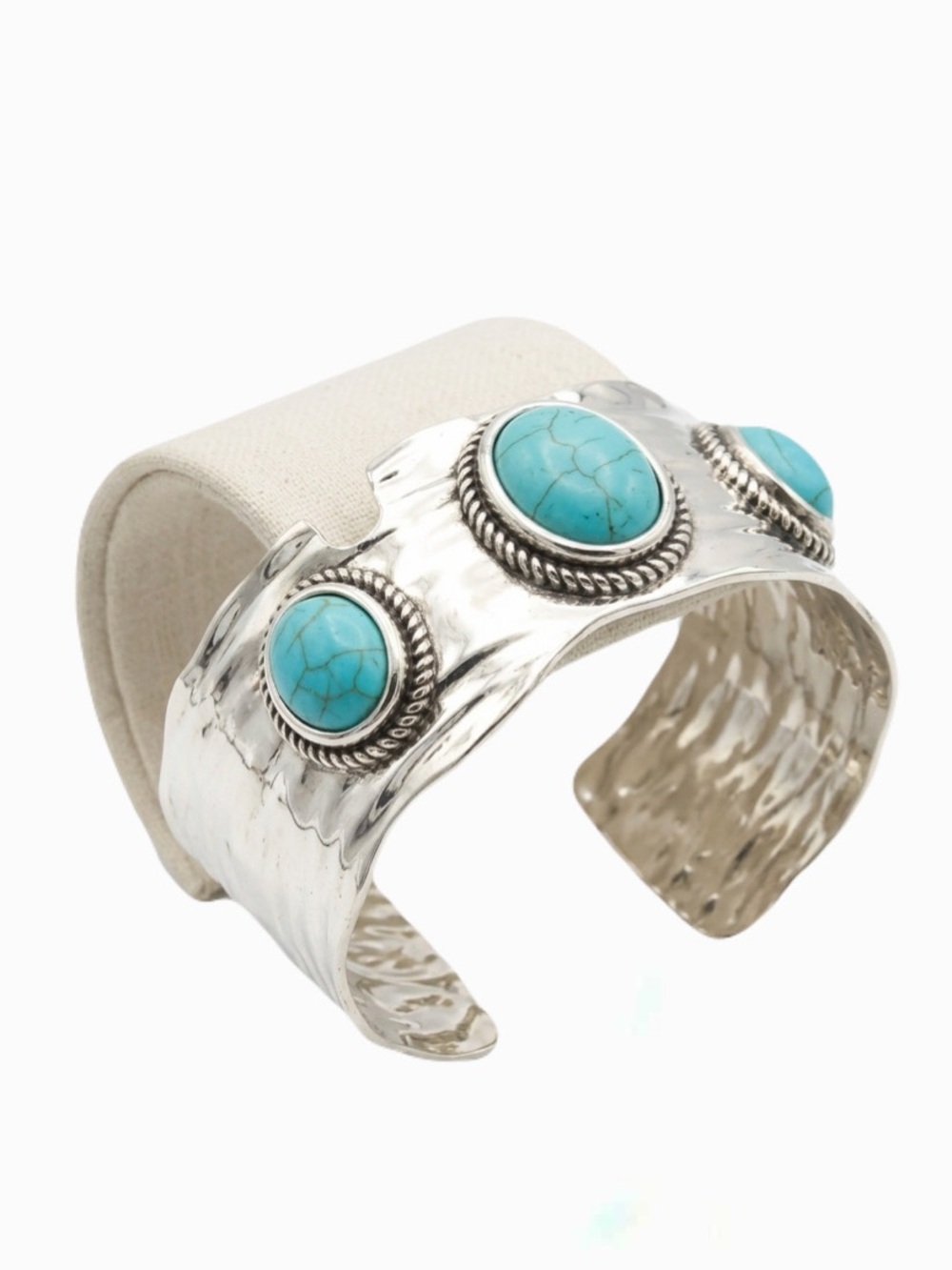New Handmade Western Sterling Silver Signed Natural Turquoise Bangle Bracelet